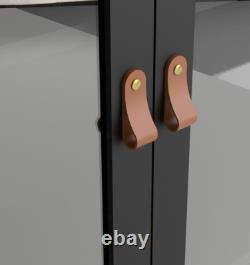 Tall Display Cabinet Vintage Retro Buffet Modern Cupboard Storage Large Unit