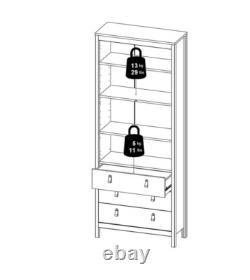 Tall Display Cabinet Vintage Retro Buffet Modern Cupboard Storage Large Unit