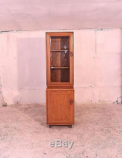Tall Ercol Unit, Glazed, Modular, Windsor Cabinet, Cupboard, Vintage, Lounge