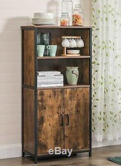 Tall Industrial Cabinet Cupboard Kitchen Pantry Bookcase Vintage Style Unit Rack