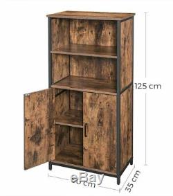 Tall Industrial Cabinet Cupboard Kitchen Pantry Bookcase Vintage Style Unit Rack