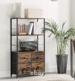 Tall Industrial Cabinet Vintage Chest Drawers Rustic Metal Bookcase Display Unit