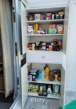 Tall Kitchen Storage Cupboard Cabinet Pantry Larder Freestanding Unit White