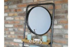 Tall Mirror Shelving Unit, Towel Hanging and Storage Bathroom Lean to Design