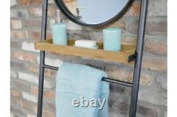 Tall Mirror Shelving Unit, Towel Hanging and Storage Bathroom Lean to Design