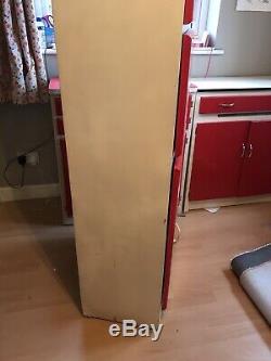 Tall Vintage Kitchen Cupboard Larder Unit Red 1960's