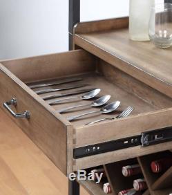 Tall Wine Cabinet Vintage Industrial Rack Metal Storage Unit Kitchen Home Bar