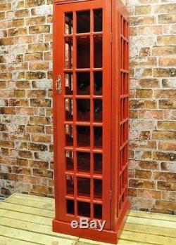 Tall Wine Rack Retro Vintage Cabinet Wooden Industrial Style Bottle Storage Hold