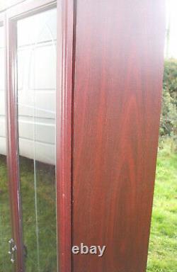 Tall display cabinet glass doors glass shelves, Cash on collection only OSWESTRY