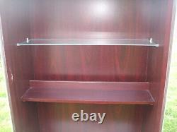 Tall display cabinet glass doors glass shelves, Cash on collection only OSWESTRY