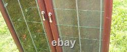 Tall display cabinet glass doors glass shelves, Cash on collection only OSWESTRY