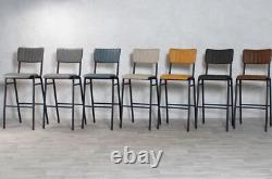 Tan Upholstered Bar Stool Breakfast Bar Stool Counter Stool Retro Stool