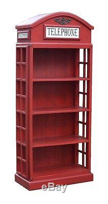 Telephone Box Bookcase with 3 Shelves