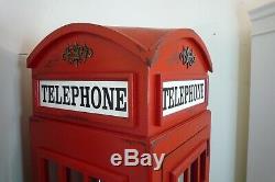 Telephone Box Display Cabinet In Red British Telephone Box Display
