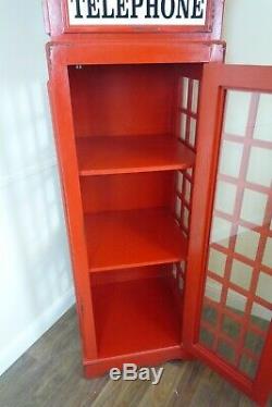 Telephone Box Display Cabinet In Red British Telephone Box Display
