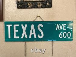 Texas TEXAS AVENUE 30x9 Street Name Road Sign Metal Authentic TX