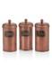 The Mia Copper Coffee, Tea, And Sugar Jar Set 22 Cm (h)