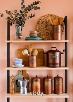 The Mia Copper Coffee, Tea, And Sugar Jar Set 22 cm (H)