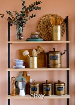 The Mia Gold Coffee, Tea, And Sugar Jar Set 17 cm (H)