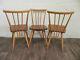 Three Vintage Ercol All Purpose Dining Chairs 1960 Light