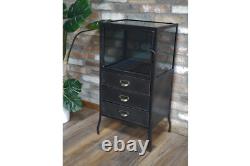 Tinted Glass Display Cabinet Small 3 Drawer Glass Cabinet 6723s