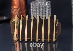 Toast Rack 1940s Wood Brass