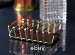 Toast Rack 1940s Wood Brass