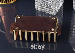 Toast Rack 1940s Wood Brass