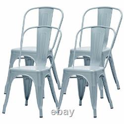 Tolix Dining Chair Set of 4 Stacking Garden Chair Industrial Retro Bistro Seat