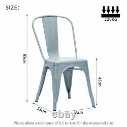 Tolix Dining Chair Set of 4 Stacking Garden Chair Industrial Retro Bistro Seat