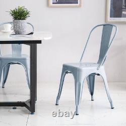 Tolix Metal Dining Chairs Industrial Stacking Outdoor Chair Vintage Kitchen Cafe