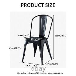 Tolix Style Industrial Metal Dining Chairs Vintage Retro Kitchen Cafe Stacking