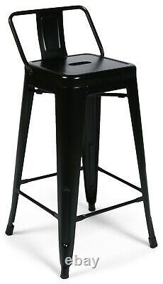 Tolix Style Industrial Metal Dining Stools Vintage Retro Kitchen Cafe Bistro