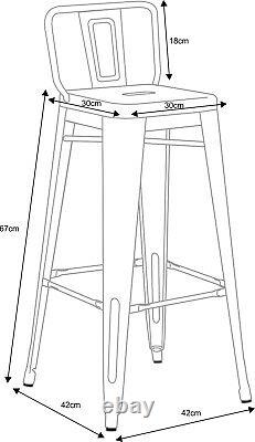 Tolix Style Industrial Metal Dining Stools Vintage Retro Kitchen Cafe Bistro