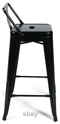 Tolix Style Industrial Metal Dining Stools Vintage Retro Kitchen Cafe Bistro