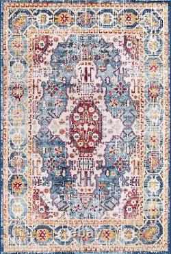 Traditional Area Rugs Stain Proof Oriental Vintage Rugs for Living Room 7664