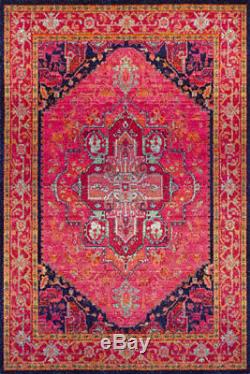 Traditional Oriental Design Vintage Look Rugs Pink Colour Rugs Living Room Rug