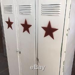 Triple Industrial Vintage Lockers, Upcycled Reworked Funky Retro 3 Door Workshop