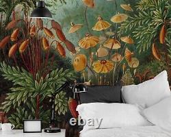 Tropical Forest Exotic Jungle wall mural Vintage Removable or Regular wallpaper