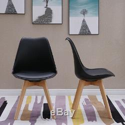 Tulip Wooden Office Chairs Dining Chairs Retro Plastic Lounge Kitchen Furniture