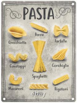 Types Of Pasta Metal Wall Sign (2 sizes Jumbo / Super Jumbo)