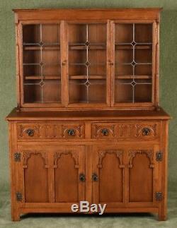 Unusual Hand Restored Old Charm Oak Glazed Top Welsh Dresser Display Cabinet