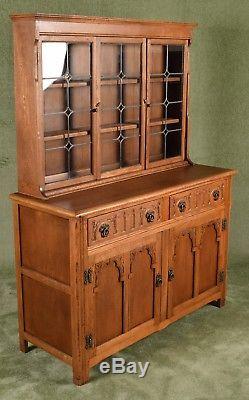 Unusual Hand Restored Old Charm Oak Glazed Top Welsh Dresser Display Cabinet