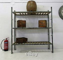 Unusual MID Century Indudtrial Retro Steel And Wood Wine Rack/cabinet