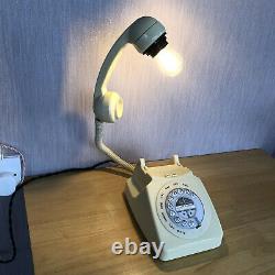 Upcycled Cream Retro Vintage Telephone Lamp