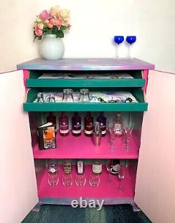 Upcycled boho vintage drinks cabinet