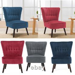 Upholstered Occasional Cocktail Velvet Accent Tub Chair Shell Retro Scallop Seat
