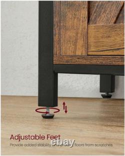 VASAGLE Industrial Storage Sideboard Rustic Cabinet Vintage Metal Console Table