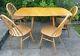 Vgc Vintage Ercol Blonde Windsor Rectangular Drop Leaf Dining Table And 4 Chairs