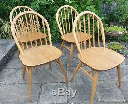 VGC Vintage Ercol Blonde Windsor Rectangular Drop leaf Dining table and 4 chairs